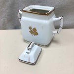 VINTAGE TEA LEAF SUGAR BOWL W/LID