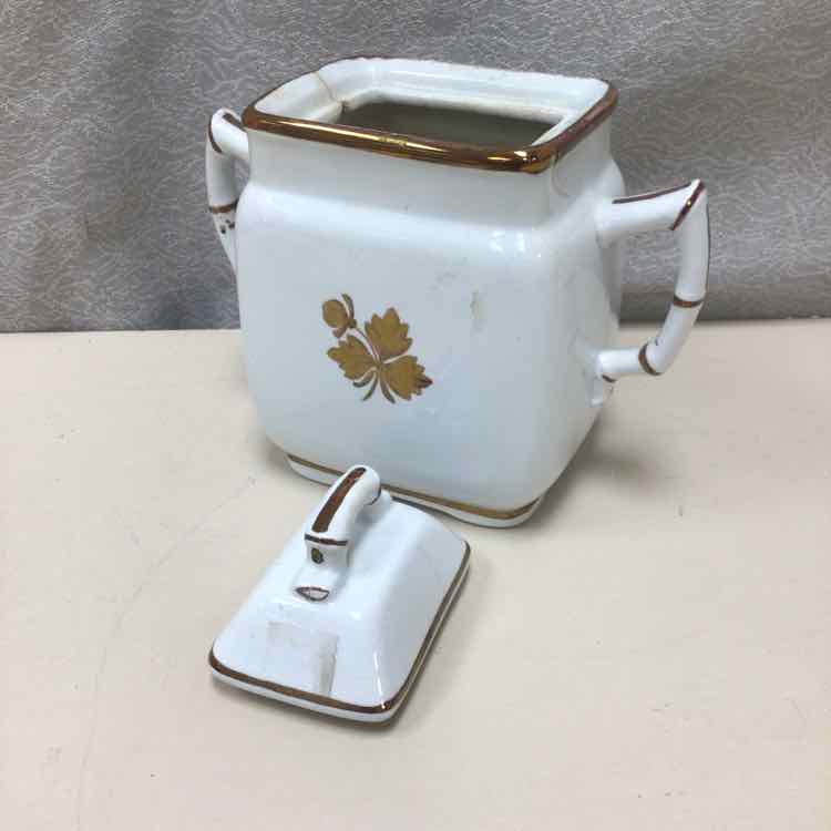 VINTAGE TEA LEAF SUGAR BOWL W/LID