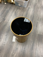 GOLD DRUM W/GLASS END TABLE