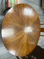 CHERRY PEDESTAL ROUND TABLE W/4 CHAIRS