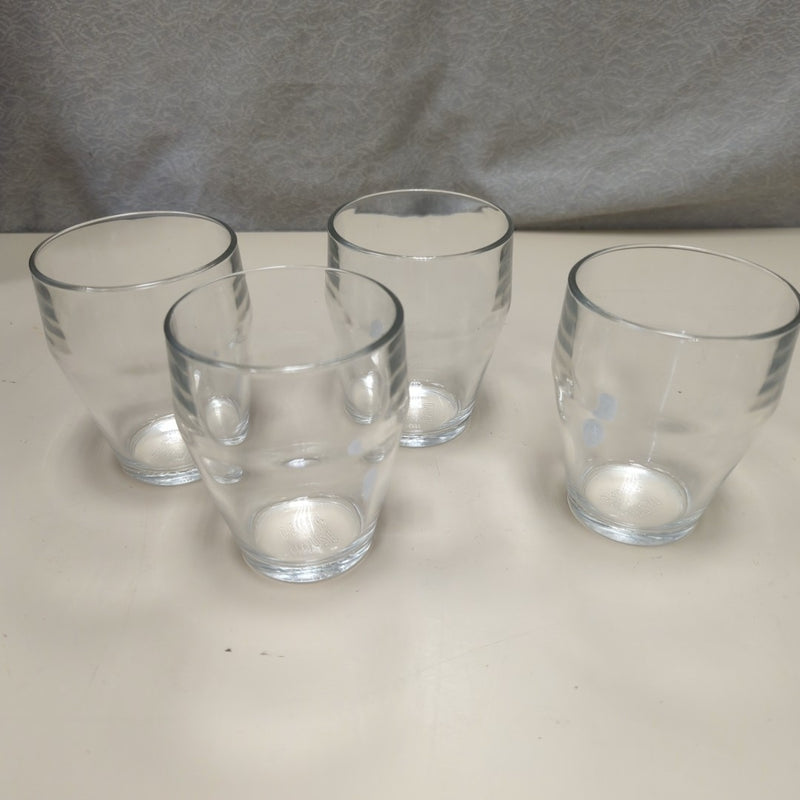 4 CLEAR GLASS TUMBLERS