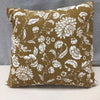 BROWN WHITE FLORAL PILLOW