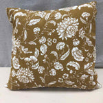 BROWN WHITE FLORAL PILLOW