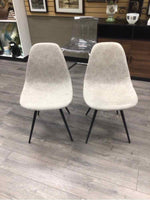 GREY SIDE CHAIRS WITH METAL LEGS