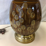 BROWN W/BRASS BASE LAMP