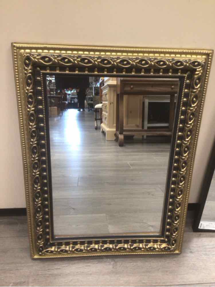 GOLD FAUX WOOD FRAME MIRROR