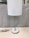 WHITE/STONE SILVER LAMP