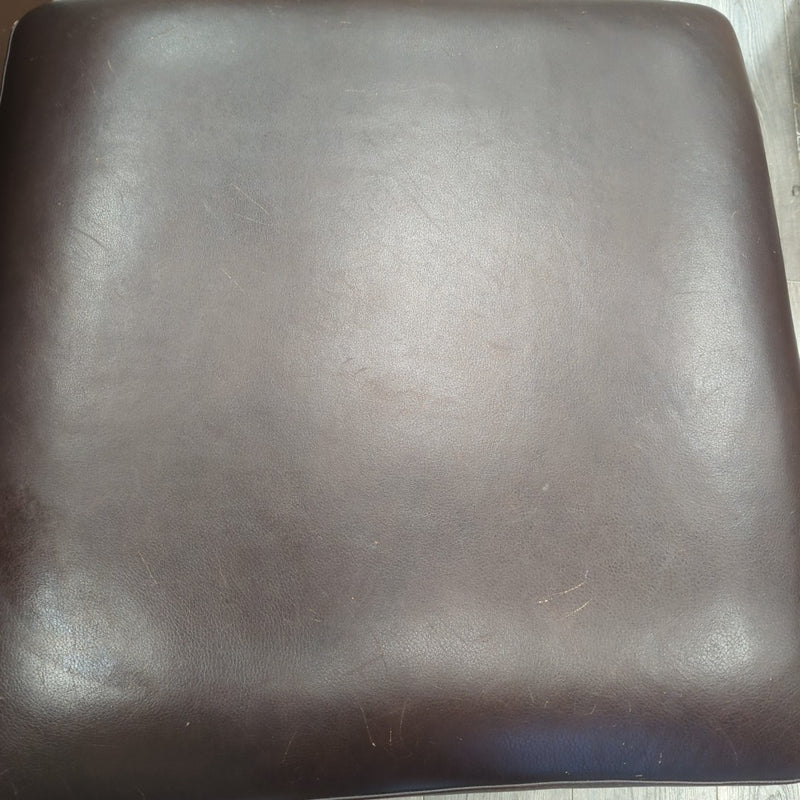 DARK BROWN LEATHER OTTOMAN