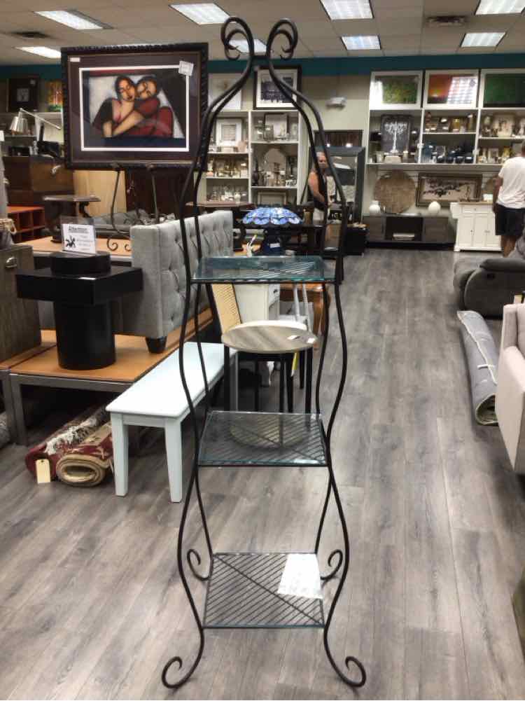 METAL/GLASS CURVY SHELF