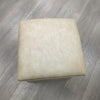 BEIGE FAUX LEATHER OTTOMAN