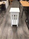 WHITE SLATTED WOOD NIGHTSTAND