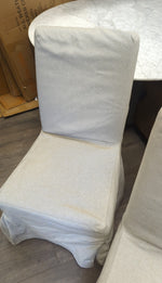 2 GREY UPHOL PARSONS CHAIRS