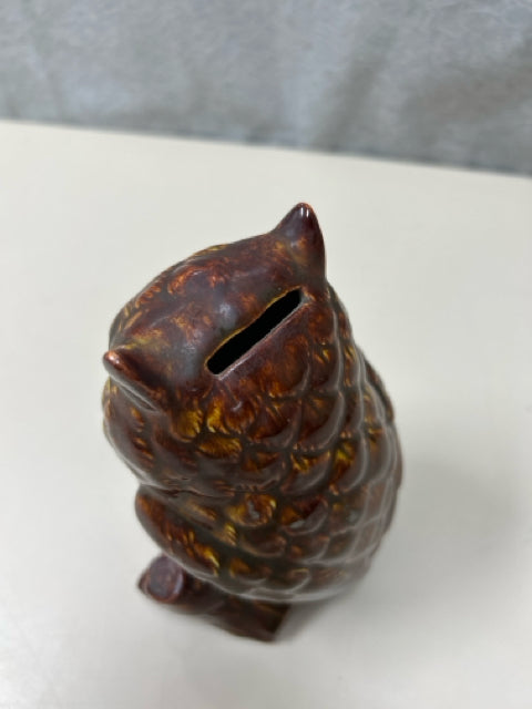 BROWN CERAMIC OWL