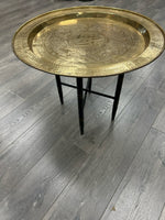 GOLD ASIAN TRAY ON STAND