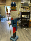 GRANDIN ROAD WOOD NUTCRACKER W/STAFF