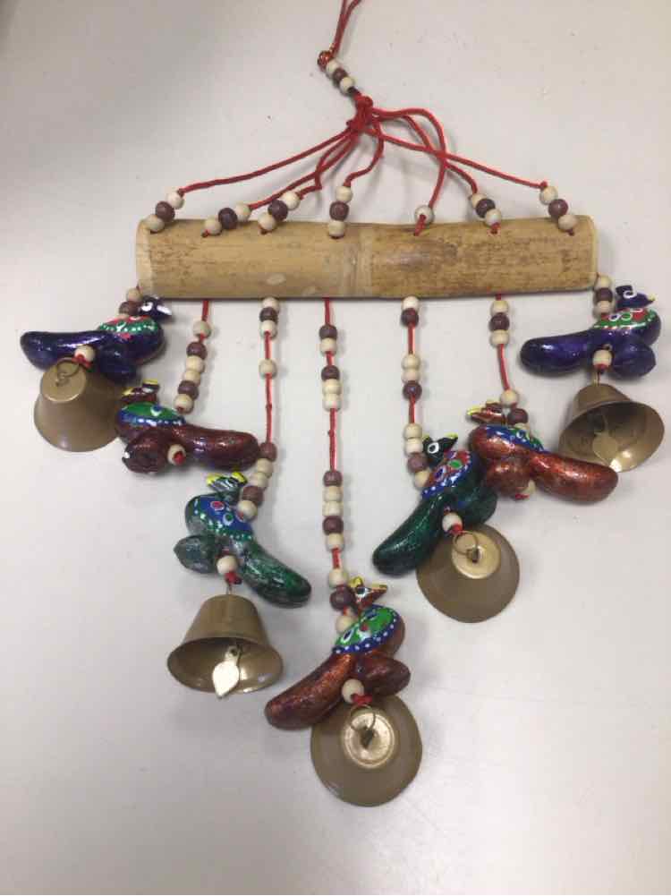 BAMBOO WIND CHIME W/PEACOCKS