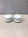 2 CREAM SOUP BOWLS W/PLATES