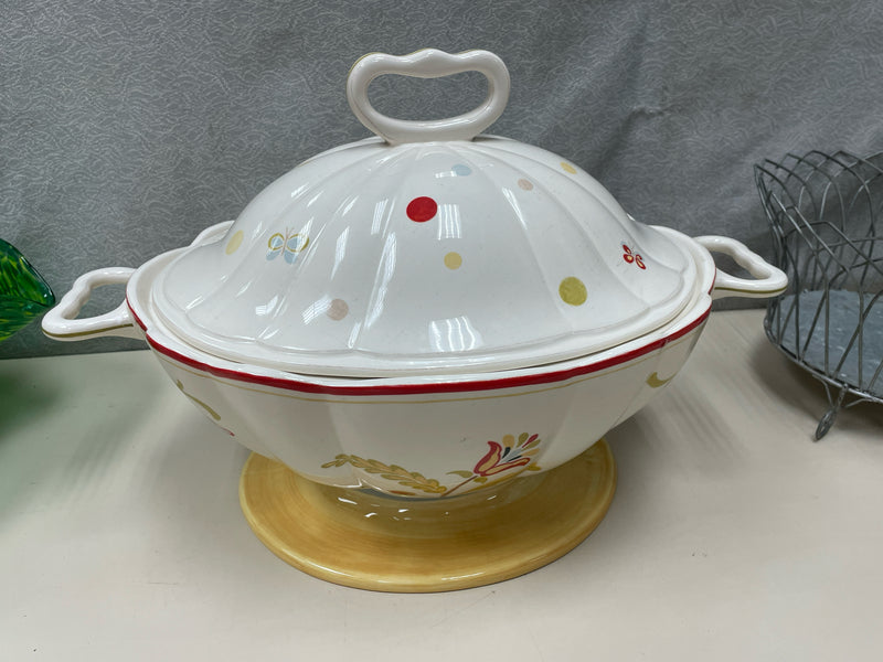 CERAMIC SOUP TUREEN W/LID