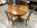 CHERRY PEDESTAL ROUND TABLE W/4 CHAIRS