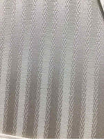 WHITE/GOLD TABLE LAMP WITH STRIPPED SHADE