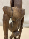 AFRICAN BROWN WOOD CARVED MAN FIGURINE