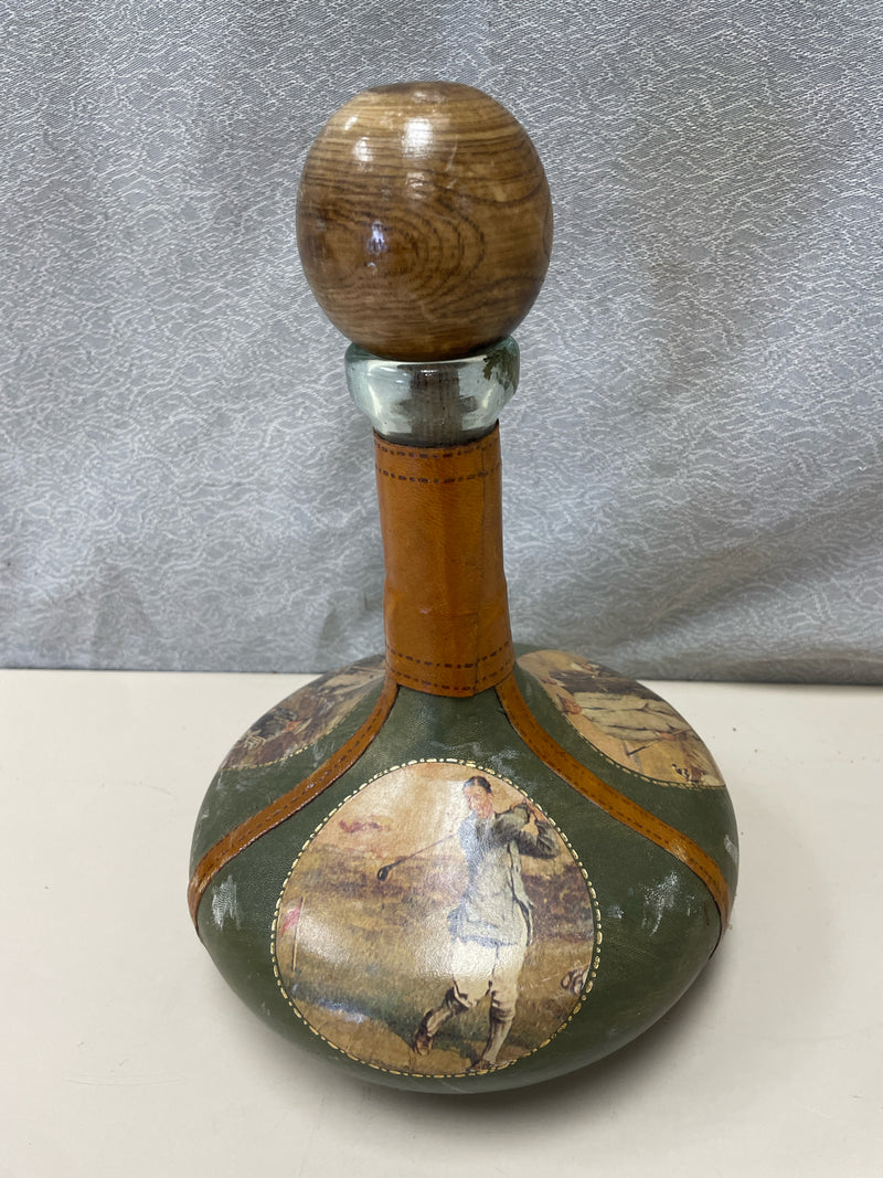GOLF THEME LEATHER DECANTER