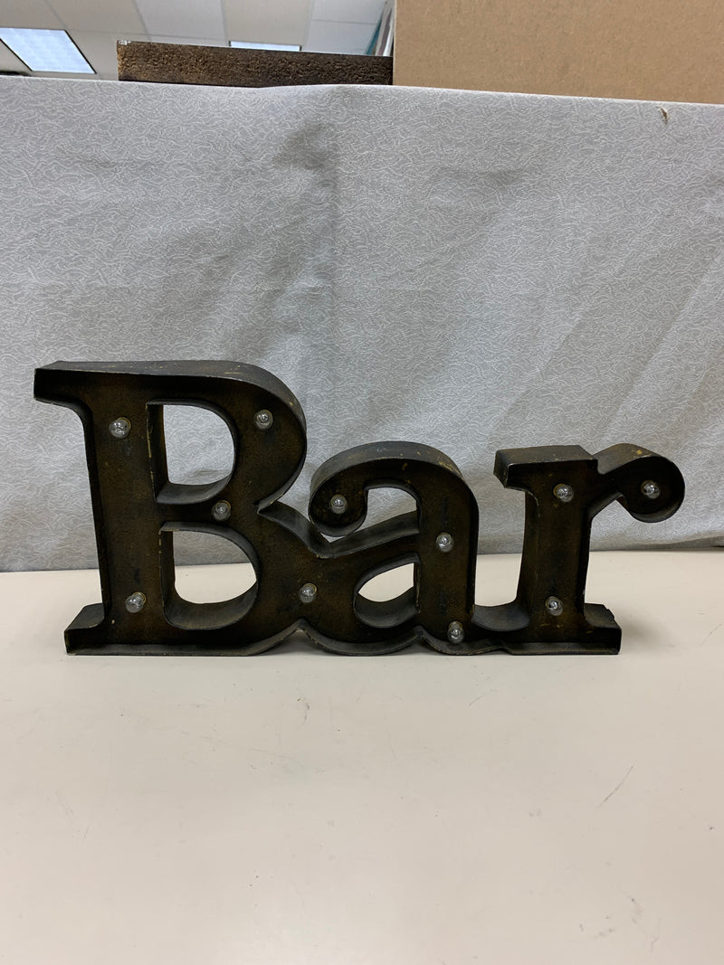 RUSTIC LIGHT UP "BAR" SIGN