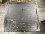 BLACK METAL SIDE TABLE W/CABINET