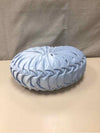 ROUND BLUE TUFTED PILLOW