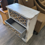 WHITE ORNATE W/MIRRORS 3 DRAWER DRESSER