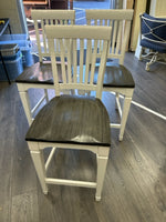 3 WHITE GREY WOOD STOOLS