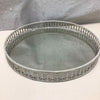 GLASS ROUND SMOKY MIRRORED TRAY