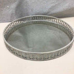 GLASS ROUND SMOKY MIRRORED TRAY