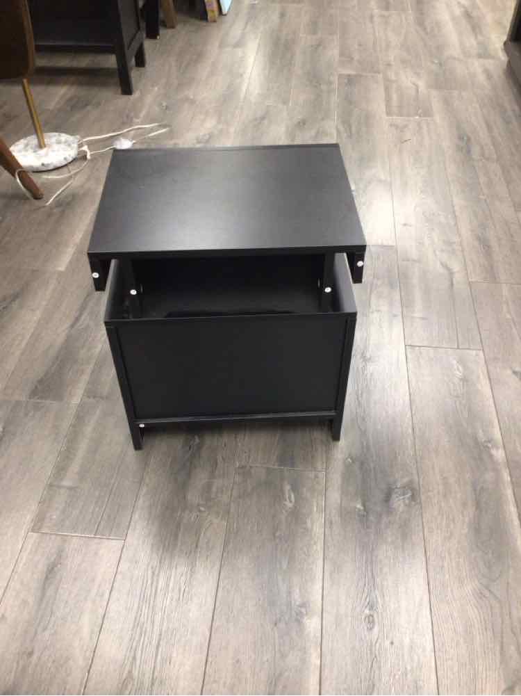 BLACK 2 DRAWER NIGHTSTAND