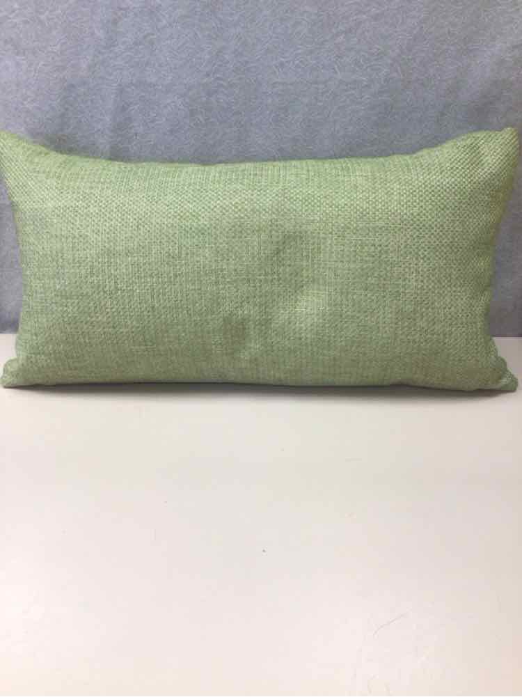 GREEN/TAN PILLOW W/BUTTON