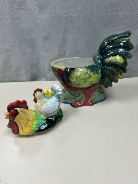 CERAMIC LID ROOSTER CHICKEN CHICK