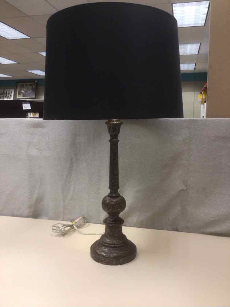 BROWN BASE BLACK SHADE LAMP