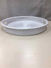 WHITE SEAGRASS HANDLED TRAY