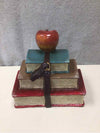 METAL BOOKS W/APPLE BOOK END