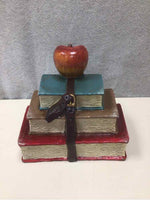 METAL BOOKS W/APPLE BOOK END
