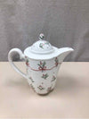 WHITE/RED RIBBON PINE TEA POT