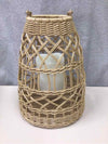 BLONDE WOVEN CANDLE LAMP