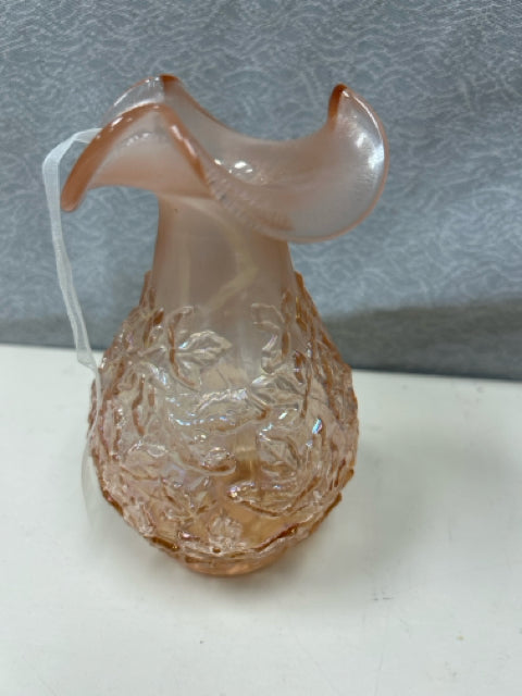 IRIDESCENT PINK GLASS VASE