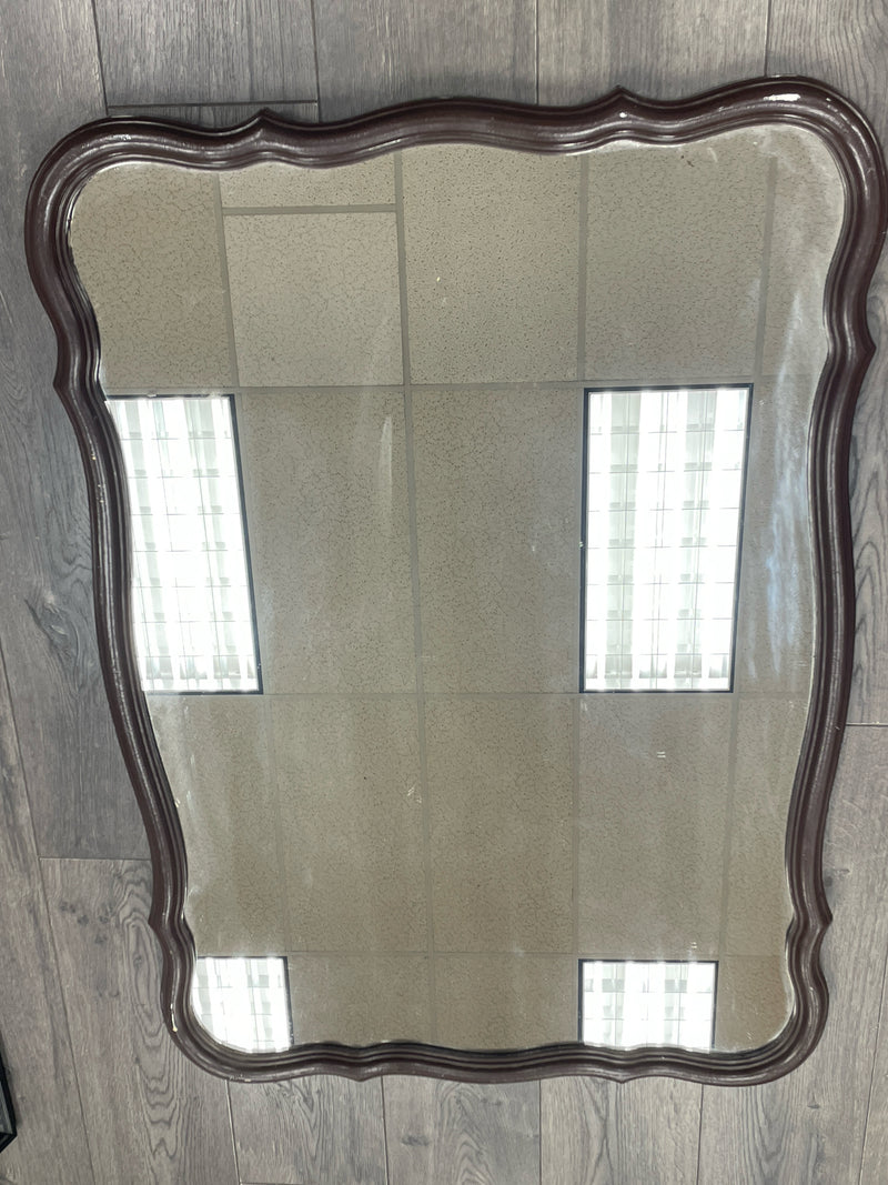 BROWN PAINTED WAVY MIRROR