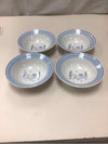4 BROWN/BLUE VINTAGE BOWLS