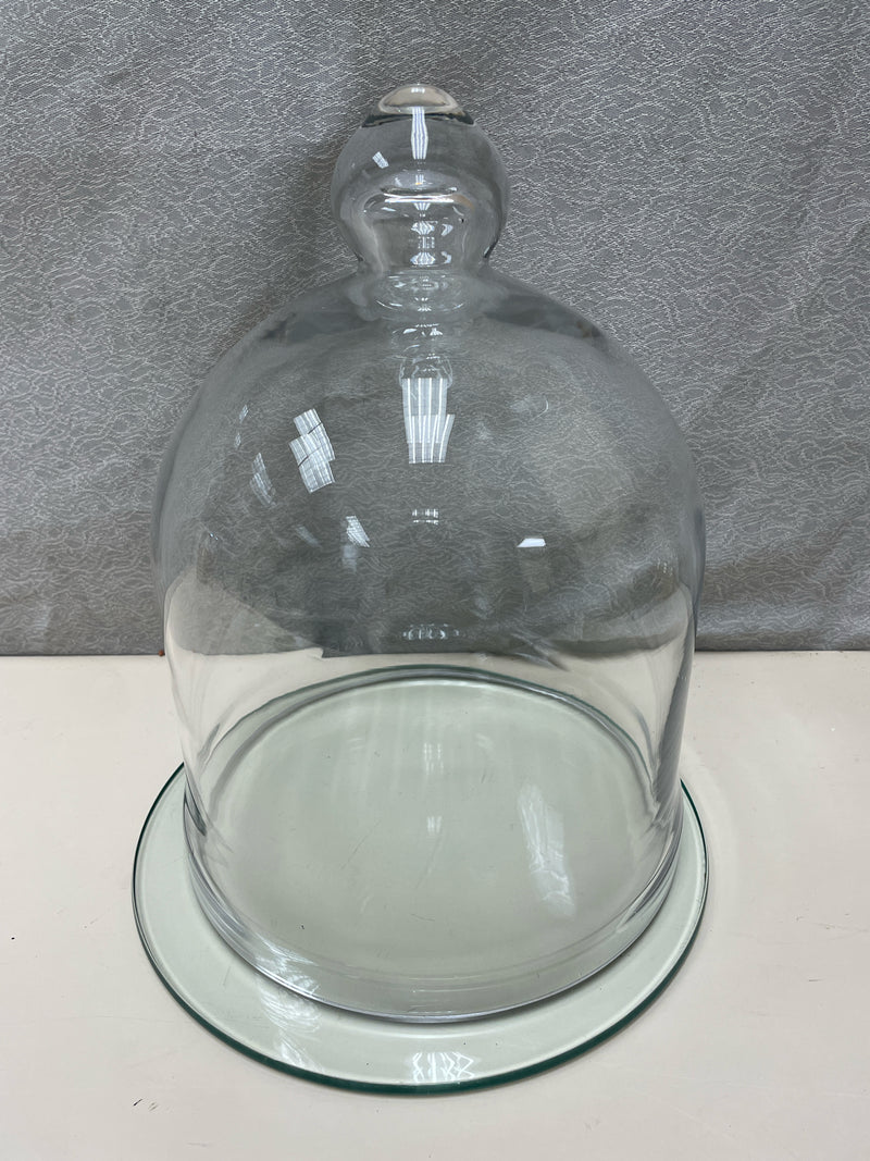 CLEAR GLASS CLOCHE W/STAND