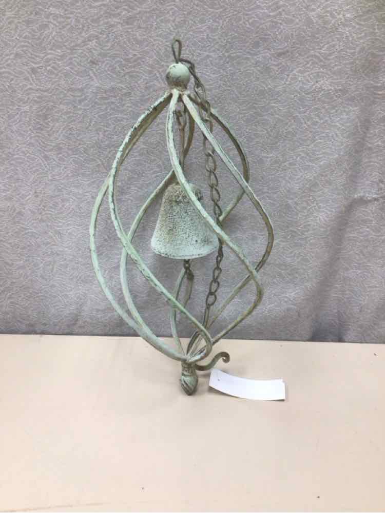 GREEN METAL HANGING BELL DIST.