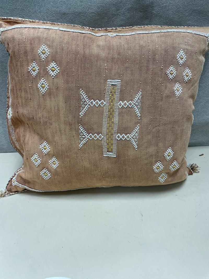 TAN DISTRESSED PATTERN PILLOW