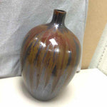 RED GREY CERAMIC VASE
