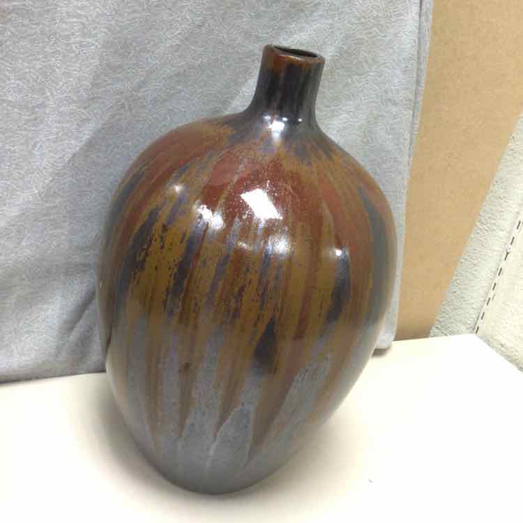 RED GREY CERAMIC VASE